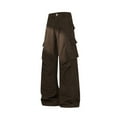 thumbnail image 1 of Blmnix Baggy Men's Pants Hiking Pants Low Rise Travel Pants Cargo Jean Wide-Leg Brown Long Summer Pants for Men,XXXXL, 1 of 6