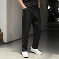 thumbnail image 1 of Blmnix Baggy Mens Pants Lightweight Pants Low Waisted Work Pants Palazzo Jeans Full Black Straight-Leg Mens Summer Pants,M, 1 of 9