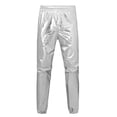 thumbnail image 1 of Blmnix Baggy Pants Men Lightweight Pants Work Pants Pleated Sweatpants Taper Silver Low Rise Full Mens Travel Pants,L, 1 of 5