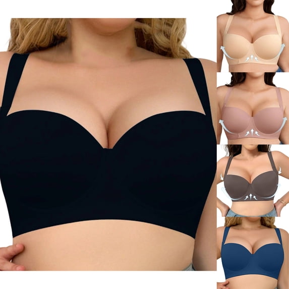 Blmnix Balconette Bras for Women Push-Up Seamless Bras Plus Size Minimizer Bras 36C-46C