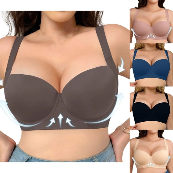 Blmnix Balconette Bras for Women Seamless Push-Up Bras Plus Size Minimizer Bras 36D-46D