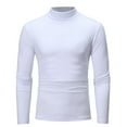 thumbnail image 1 of Blmnix Bamboo Shirts Men T Shirt Muscle Big And Tall Shirts Oversized T-Shirts White Mock Neck Long Sleeve Mens Casual Shirts,L, 1 of 5