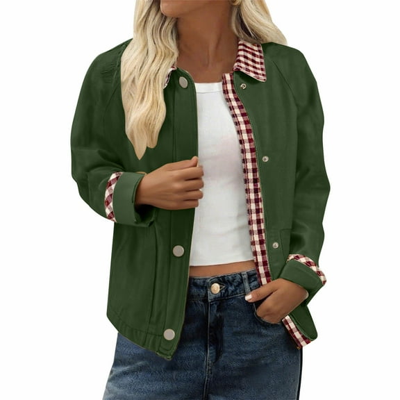 Blmnix Barn Womens Coats and Jackets Green Lightweight Plus Size Jacket Oversized Long Sleeve Winter Cloting