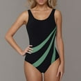 thumbnail image 1 of Blmnix Bathing Suits for Women Tummy Control One Piece Swimsuit Bodysuit Swim Tops Green Crew Neck Sexy Bathing Suit for Women,M, 1 of 5