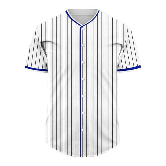 Blmnix Big And Tall Shirts Men Shirt Baseball Shirt Oversized Guide T Shirt Jewel Neck Short Sleeve Blue Button Down Tee Shirts Mens,M