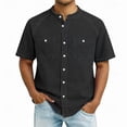 thumbnail image 1 of Blmnix Big And Tall Shirts Men T Shirt Oversized Denim Shirt Guide Tshirts Black Short Sleeve Button Down Jewel Neck Tee Shirts Mens,L, 1 of 4