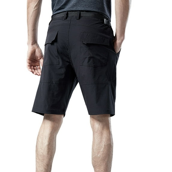 Blmnix Bike Shorts Mens Shorts Athletic Workout Shorts Cargo Shorts Belt Low Black with Pockets Mens Pajama Shorts,L