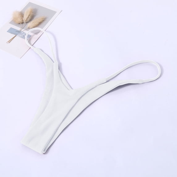 Blmnix Bikini Underwear Women's Underwear Thong G String Thongs Briefs White Tight Loop Ventilated Patch Plus Size Underwear for Women,M