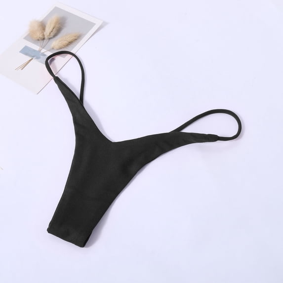 Blmnix Bikini Underwear Womens Underwear Thong G String Thongs Panties Tight Ventilated Loop Black Patch Moisture Wicking Underwear for Women,M