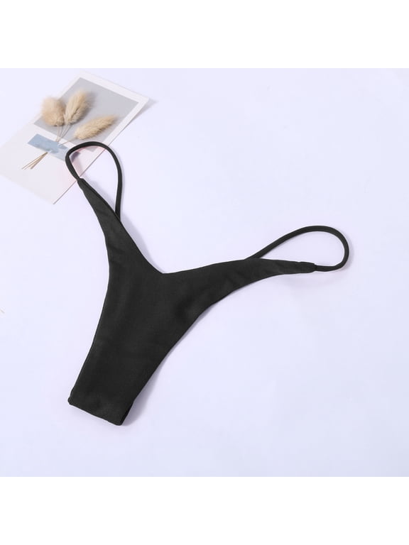 Bikini Underwear Womens Underwear Thong G String Thongs Panties Tight Ventilated Loop Black Patch Moisture Wicking Underwear for Women,M