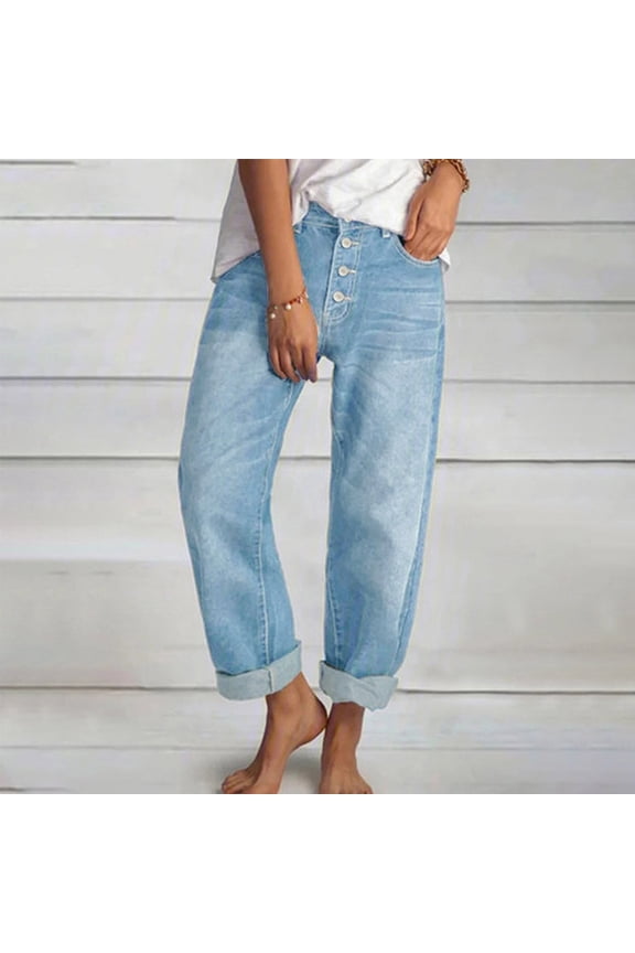 Blue Women Pants Casual Work Bootcut Jeans Work Pants for Women Travel Trousers