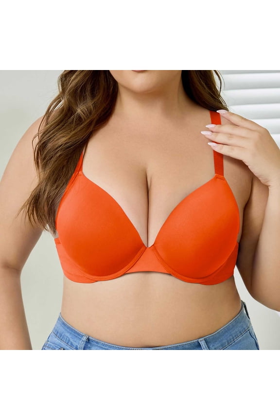 Bras for Women Push Up Bra Seamless Bras Plus Size Bras Bras Orange Full-Figure Sports Bras for Women,XXXL