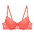 thumbnail image 1 of Blmnix Bras for Women Underwire Push Up Lace Bra Bras Standard Straps Balconette Orange Sports Bras for Women, 1 of 4