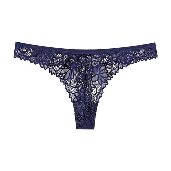 Blmnix Breathable Underwear Women Cheeky Thong Underwear Panty Lace Panties Blue Women Cotton Underwear,L