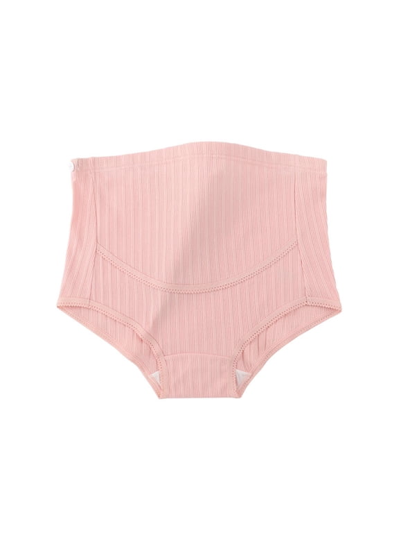 Briefs Woman Underwear Maternity Underwear High Waisted Panty Pull-On Pink Skinny Stretchable Patch Period Underwear for Women,L