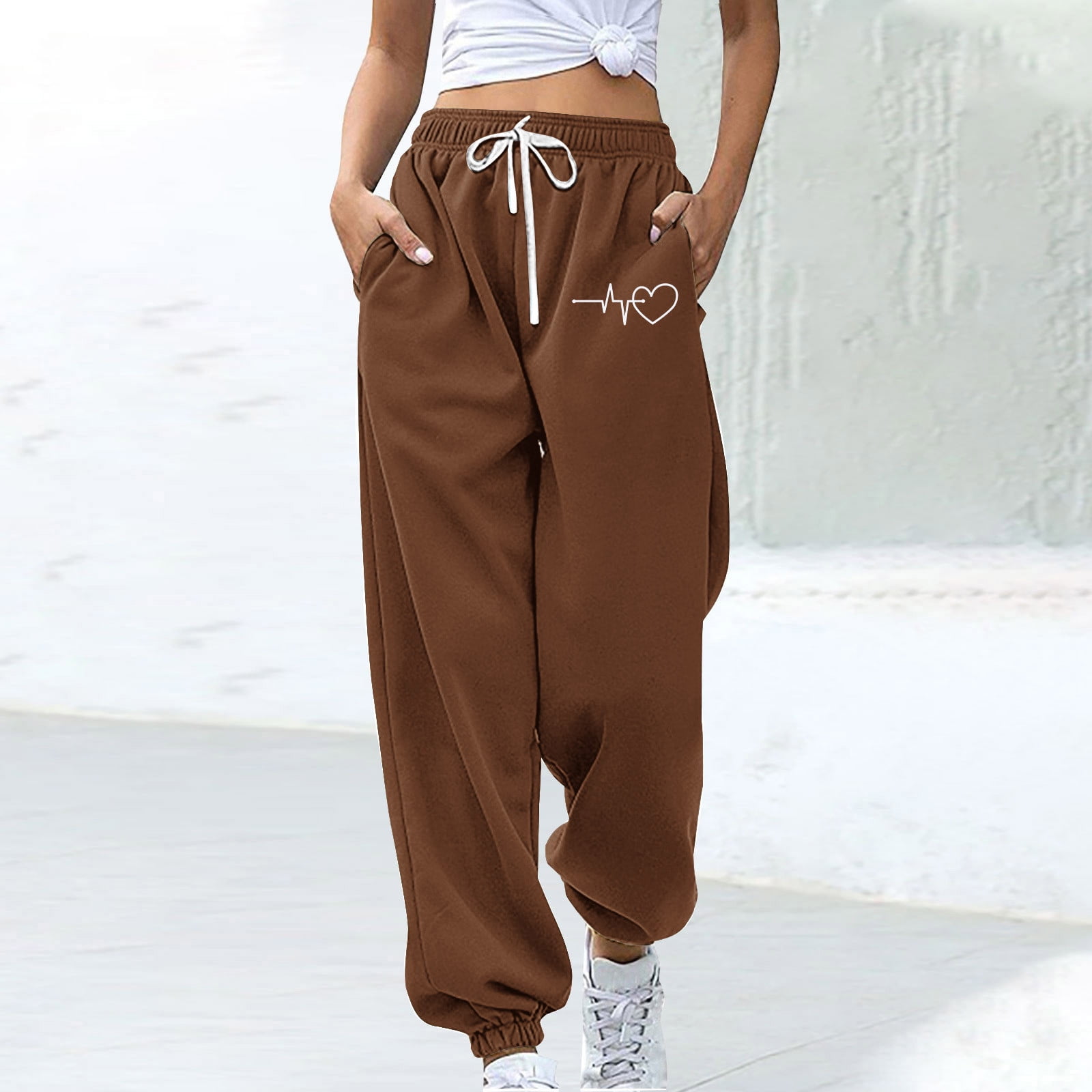 High waisted cuffed sweatpants hotsell