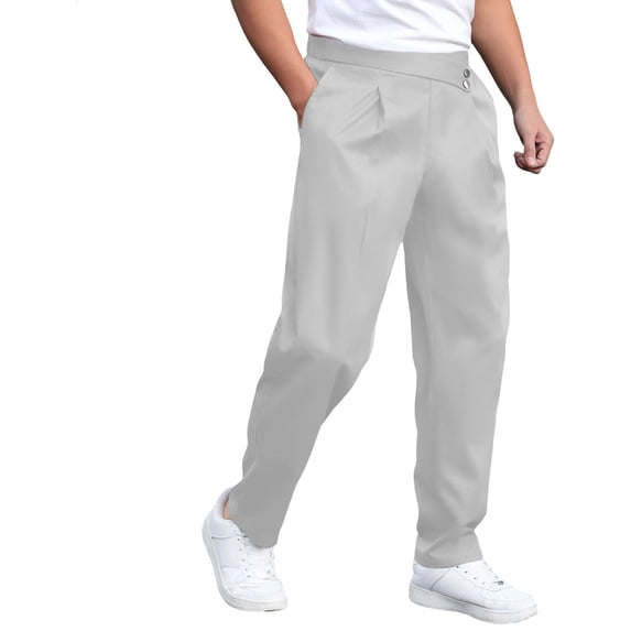 Blmnix Business Casual Pants Mens Pants Chinos Low Waisted Baggy Dress Pants Pants Gray Long Straight-Leg Mens Summer Pants,XXL
