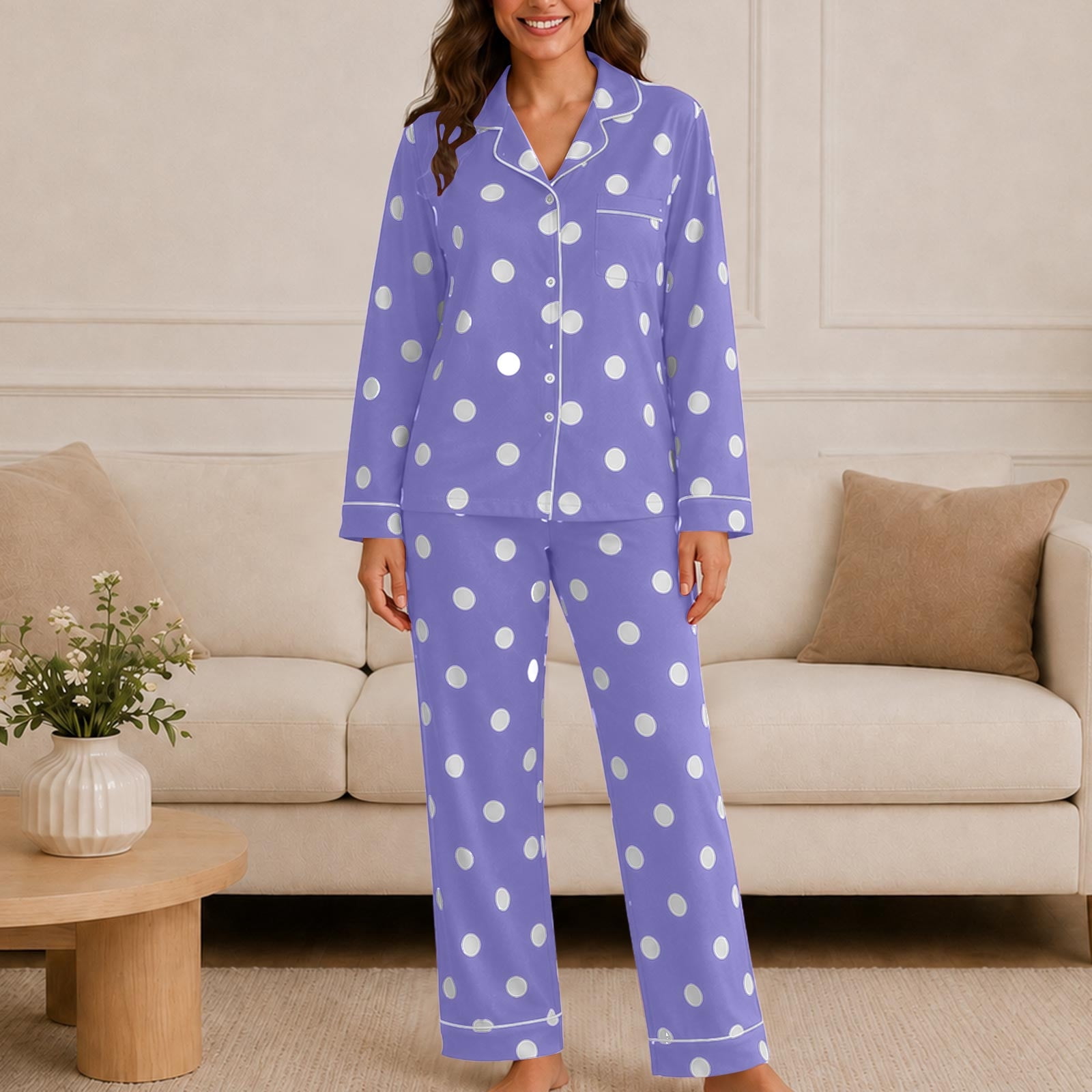 Blmnix Button Up Pajamas Womens Sleepwear Bamboo Pajamas Sleepwear Sets ...