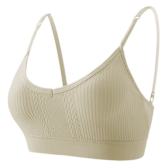 Blmnix Cami Women Bras High Support No Underwire Bralette Bralette Spaghetti Straps Yellow Comfortable Bras for Women