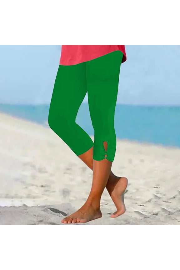 Capri Pants Pants for Women Trendy Leggings Flat Front Sweatpants Green Slim-Leg 7/8th Wide Leg Scrub Pants for Women,XL