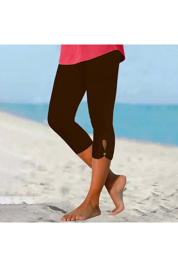 Capri Pants Pants for Women Trendy Leggings Flat Front Trousers Brown 7/8th Slim-Leg Wide Leg Scrub Pants for Women,XL