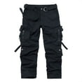 thumbnail image 1 of Blmnix Cargo Men Pants Low Rise Hiking Pants Baggy Travel Pants Pant Black Straight-Leg Long Mens Pants Casual,36, 1 of 7