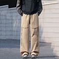 thumbnail image 1 of Blmnix Cargo Men Pants Travel Pants Low Waisted Carpenter Pants Baggy Pant Yellow Long Straight-Leg Mens Pants Casual,L, 1 of 6