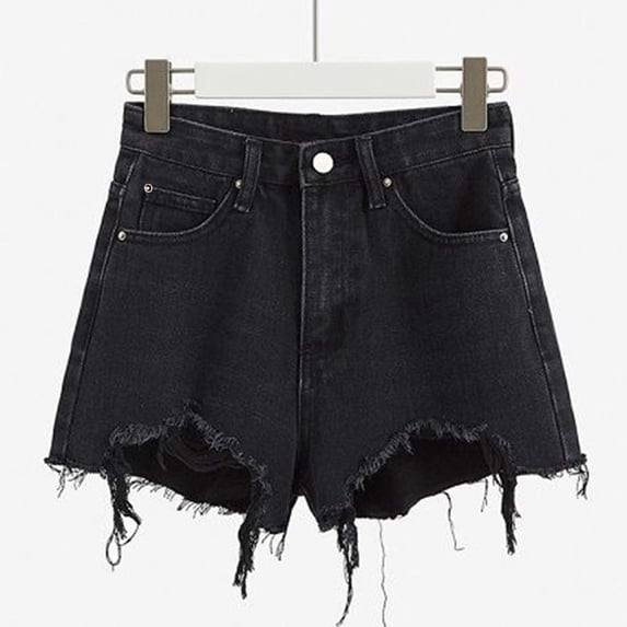 Blmnix Cargo Shorts Shorts Womens Jean Shorts Cut-off Shorts Black High Zipper Running Shorts Women,L