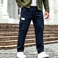 thumbnail image 1 of Blmnix Carpenter Mens Pants Travel Pants Relaxed Fit Cargo Pants Pant Full Blue Low Rise Straight-Leg Mens Summer Pants,L, 1 of 5