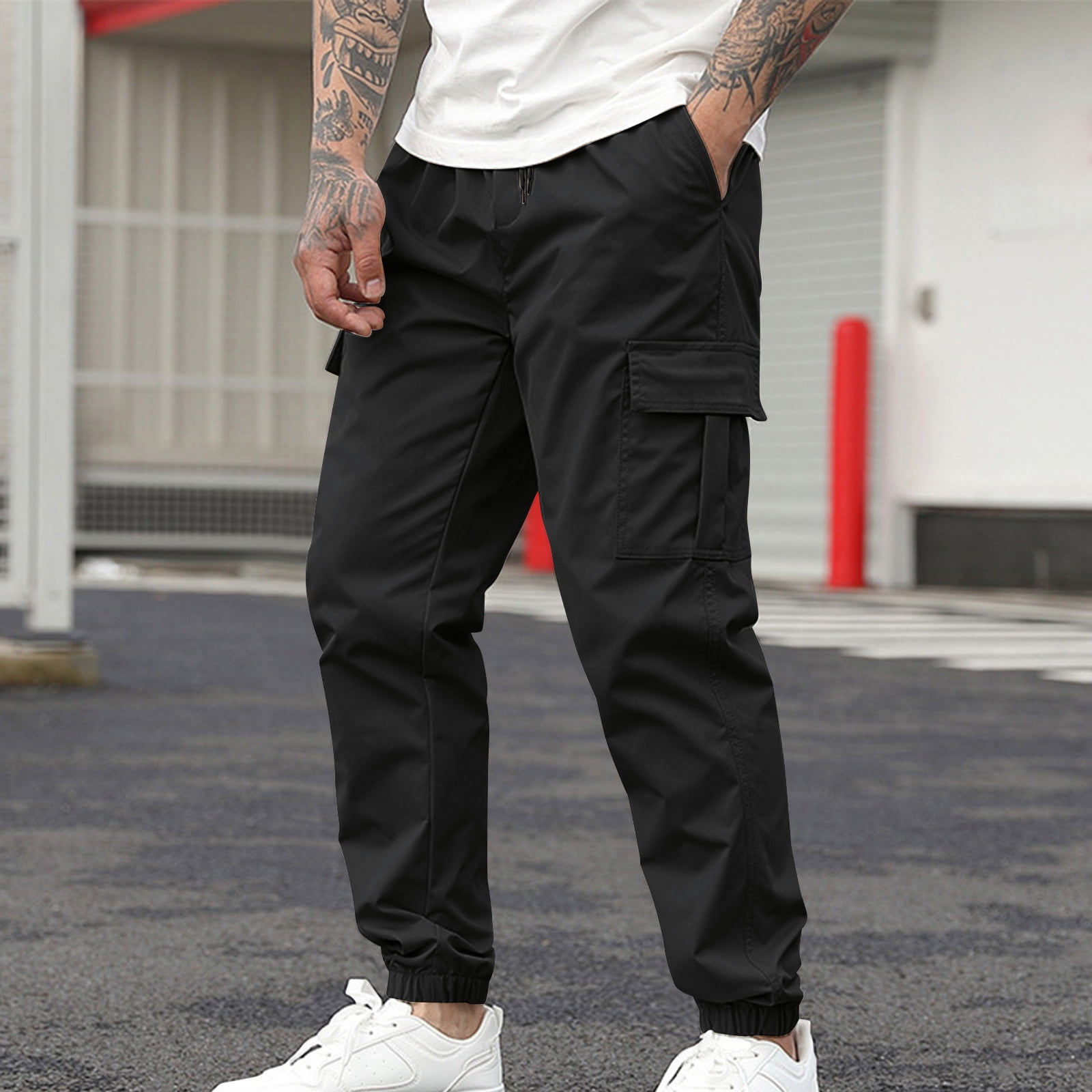 Blmnix Baggy Trousers for Men Low Rise Carpenter Pants Cargo