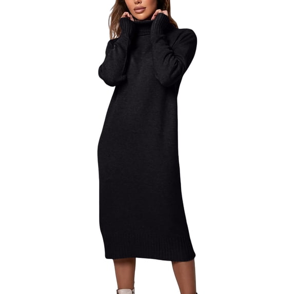Aurora Women Dress Knit Black Long Sleeves Sleeveless Full-Length Size main image 0