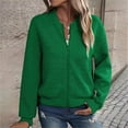 thumbnail image 1 of Blmnix Casual Jackets for Woman Green Lightweight Long Sleeve Solid Zip up Short Motorcycle Jackets for Women Loose, 1 of 8