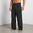 thumbnail image 1 of Blmnix Chinos Men Pants Lightweight Work Pants Baggy Cotton Pants Low Waisted Bottoms Straight-Leg Long Black Men's Casual Pants,M, 1 of 5