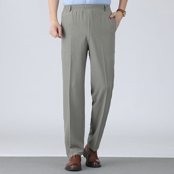 Blmnix Chinos Men's Pants Work Pants Lightweight Pants Baggy Pant Long Straight-Leg Green Low Waisted Men's Casual Pants,L