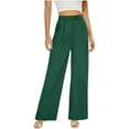 thumbnail image 1 of Blmnix Chinos Wide Leg Pants for Women Plus Size Dress Pants Bottoms Long Green Flare-Leg Modern Fit High Elastic Waist Pants for Women,XXXL, 1 of 7