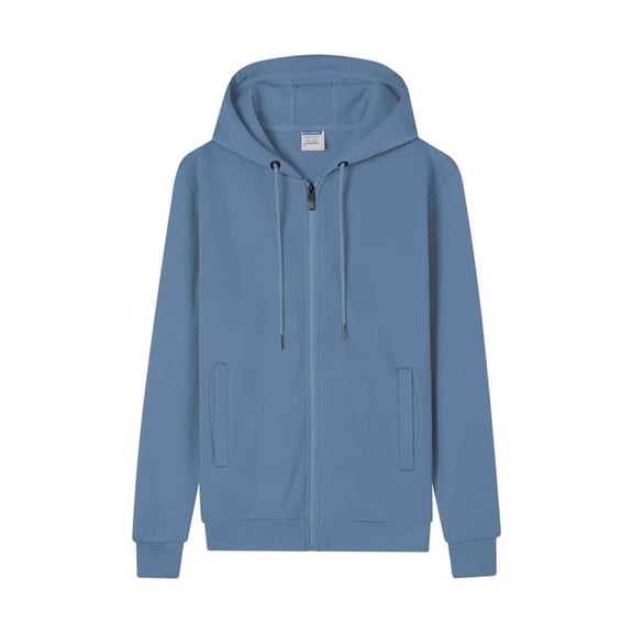 Blmnix Cocoon Hoodie Men Zip Up Hoodie Athletic Hoodies Full Zip Hoodie Blue Long Sleeve Hooded Hoodie with Pockets Oversized Hoodie,XXL