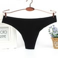 thumbnail image 1 of Blmnix Comfort Panties for Women Thong Black Nylon Seamless No Show Underwear for Madam Sexy 1PC, XL-XXXL, 1 of 3