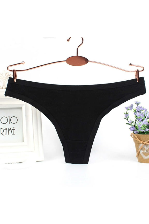 Blmnix Comfort Panties for Women Thong Black Nylon Seamless No Show Underwear for Madam Sexy 1PC, XL-XXXL