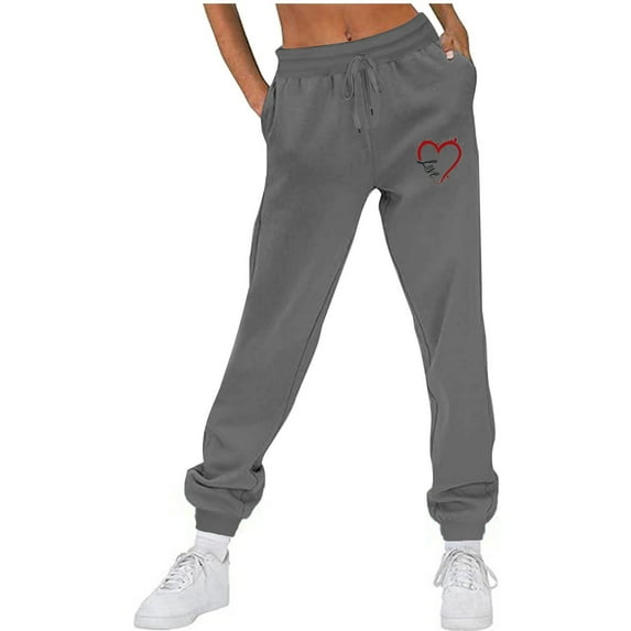 Blmnix Comfy Womens Sweatpants Gray Workout Casual High Baggy Loose Joggers Juniors Sweatpants Fall
