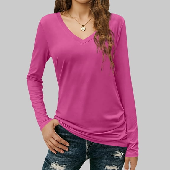 Blmnix Cotton Funny Family Valentine Shirts Pullover Tunic Tshirt V-Neck Long Sleeve Sexy Tops for Women,M