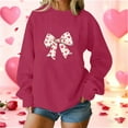 thumbnail image 1 of Blmnix Cotton Holiday Shirts Pullover Valentine Shirt Crew Neck Pink Long Sleeve Club Tops for Women, 1 of 5