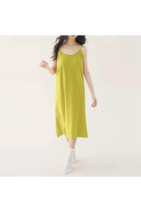 Cotton Nightgowns Moo Moos for Women Nightgown Chemises Moomoo Nightgowns Night Shirts Green Crew Neck Sleeveless Below-the-Knee Lace Nightgown,L