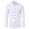 thumbnail image 1 of Blmnix Cotton Shirts Mens Shirts Dress Shirts Guide T shirts Long Sleeve Collared White Mens Shirts Big And Tall,L, 1 of 4