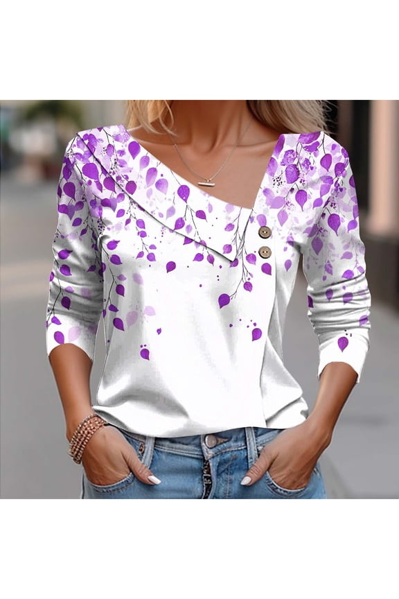 Cuffed Funny T Shirts Botanical Rapper Graphic Tees V-Neck Long Sleeve Blouses