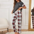 thumbnail image 1 of Blmnix Cute Pajama Sets for Women Loungewear Sleep Pants Short Sleeve Winter Clothing, 1 of 7