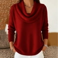 thumbnail image 1 of Blmnix Cute Sweaters Red Christmas Cowl Neck Womens Plus Size Sweaters Long Sleeve Winter Sweaters, 1 of 7