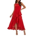 thumbnail image 1 of Blmnix Dresses for Women Flowy Dresses Elegant Peplum Tank Dress Dresses Sleeveless Crew Neck Red Maxi Adaptable Womens Dresses Summer M, 1 of 6