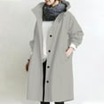Blmnix Dressy Womens Jackets Gray Windbreaker Long with Hood Long