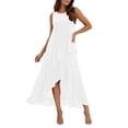 thumbnail image 1 of Blmnix Elegant Dresses for Women Tank Dress Peplum Flowy Dresses Petticoat Crew Neck Maxi Sleeveless White Adaptable Casual Dresses L, 1 of 6