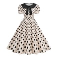 thumbnail image 1 of Blmnix Fit & Flare Dresses for Women 2026 Polka Dot Dress Vintage Dress Prom Dresses Dress Black Short Sleeve Cocktail-Length Collared Women's Casual Dresses M, 1 of 5